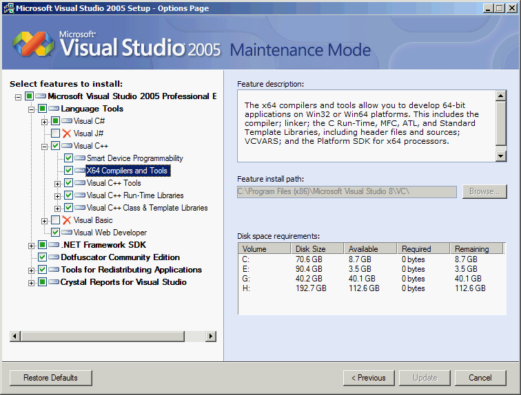 Install 64-bit tools